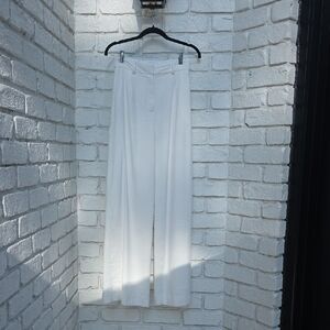 Wayf Cream Wide-Leg Trousers